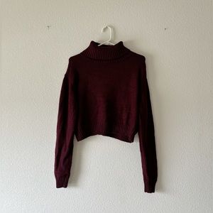 dark red turtleneck